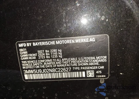 2022 BMW 3 Series M340I xDrive from USA, damaged, VIN 3MW5U9J02N8C22627